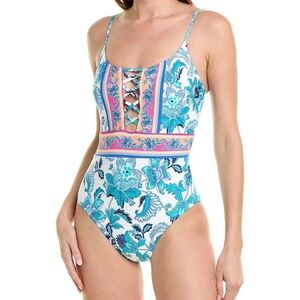 NWT LA BLANCA Santorini Multi Strap Cross Back One Piece Swimsuit Strappy Sz 16